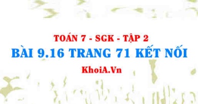 Bài 9.16 trang 71 Toán 7 Kết nối tri thức Tập 2